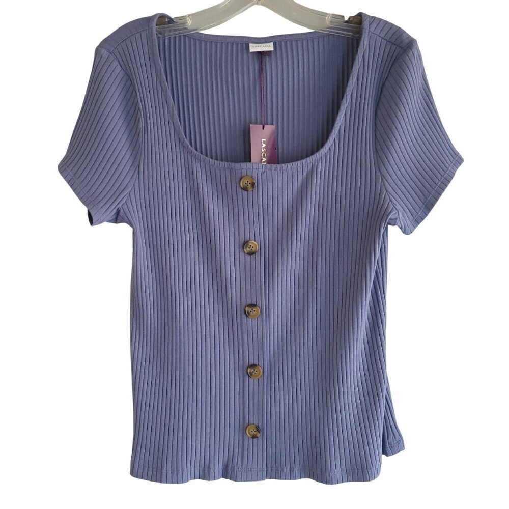 NWT Lascana Ribbed Button Up Top Size 12